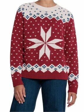NWT Alp n Rock Greta Fair Isle Sweater in Deep Red Size S